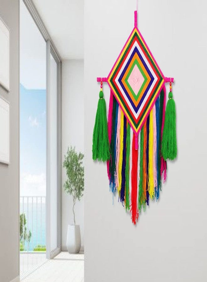 معرض جيه إتش شرابة طائرة ورقية صوفية ملونة مصنوعة يدويًا من JH Gallery، لتزيين المنزل/المكتب/الردهة (عبوة من قطعة واحدة)، متعددة الألوان - Image 1